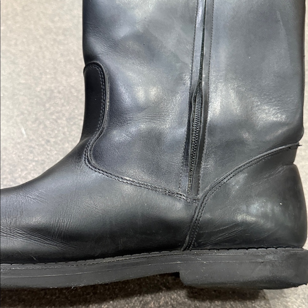 Men's Black Leather Pull-On motorcycle boots - Picture 7 of 16